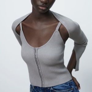 ZARA KNIT ARM WARMER & tank top